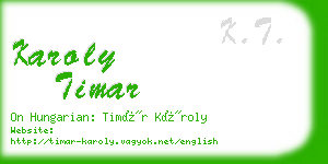 karoly timar business card
